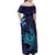 Nukuoro Atoll Family Matching Off Shoulder Maxi Dress and Hawaiian Shirt Polynesian Shark Tattoo Purple Gradient Vibes