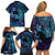 Nukuoro Atoll Family Matching Off Shoulder Short Dress and Hawaiian Shirt Polynesian Shark Tattoo Purple Gradient Vibes