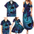 Nukuoro Atoll Family Matching Summer Maxi Dress and Hawaiian Shirt Polynesian Shark Tattoo Purple Gradient Vibes