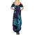 Nukuoro Atoll Family Matching Summer Maxi Dress and Hawaiian Shirt Polynesian Shark Tattoo Purple Gradient Vibes