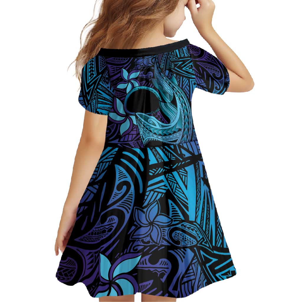 Nukuoro Atoll Family Matching Tank Maxi Dress and Hawaiian Shirt Polynesian Shark Tattoo Purple Gradient Vibes