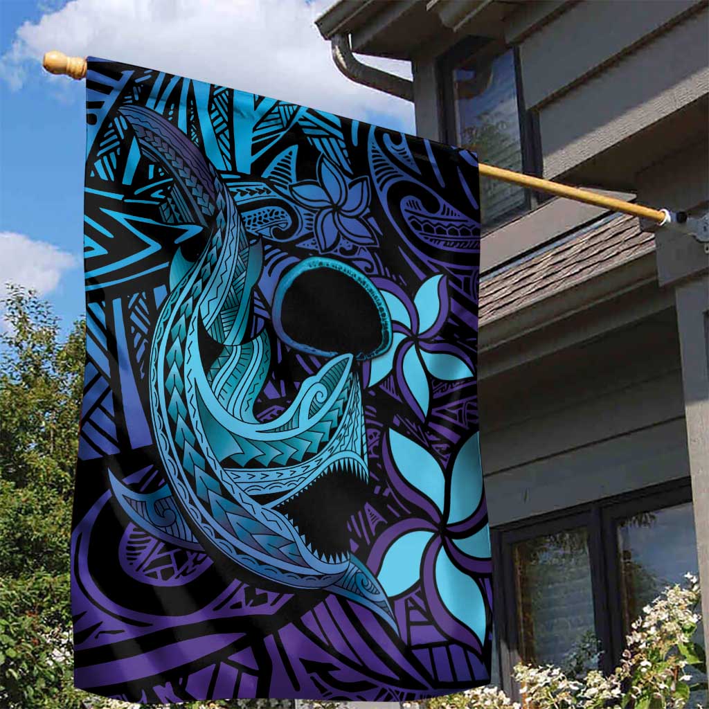 Nukuoro Atoll Garden Flag Polynesian Shark Tattoo Purple Gradient Vibes LT14 - Polynesian Pride