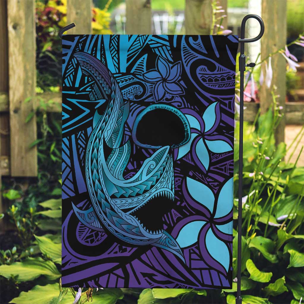 Nukuoro Atoll Garden Flag Polynesian Shark Tattoo Purple Gradient Vibes LT14 Garden Flag Purple - Polynesian Pride