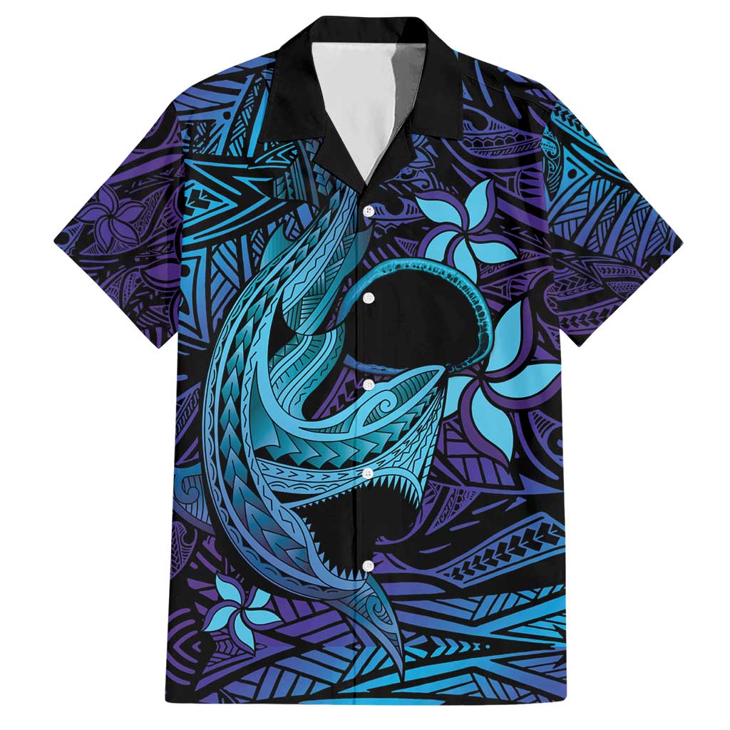 Nukuoro Atoll Hawaiian Shirt Polynesian Shark Tattoo Purple Gradient Vibes LT14 Purple - Polynesian Pride