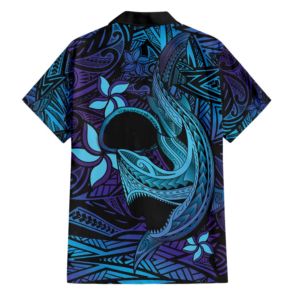 Nukuoro Atoll Hawaiian Shirt Polynesian Shark Tattoo Purple Gradient Vibes LT14 - Polynesian Pride