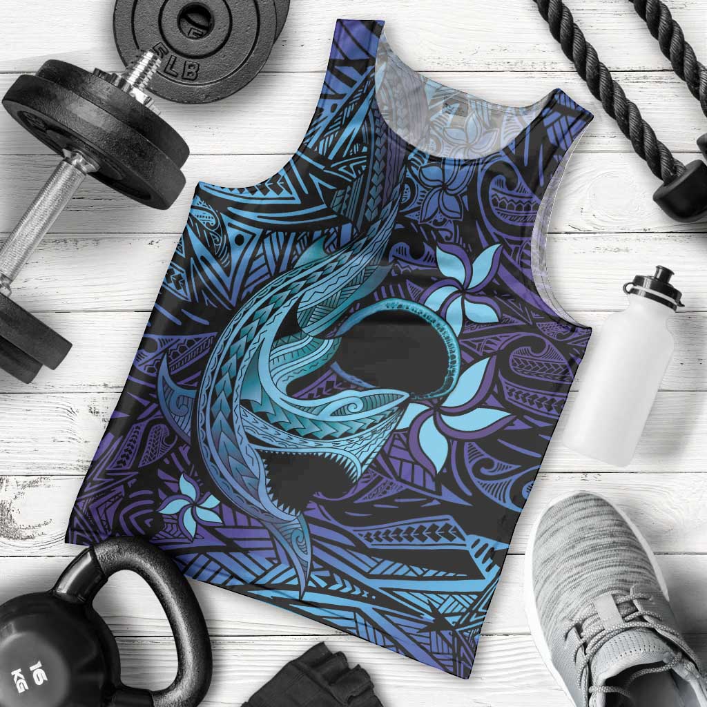 Nukuoro Atoll Men Tank Top Polynesian Shark Tattoo Purple Gradient Vibes LT14 - Polynesian Pride