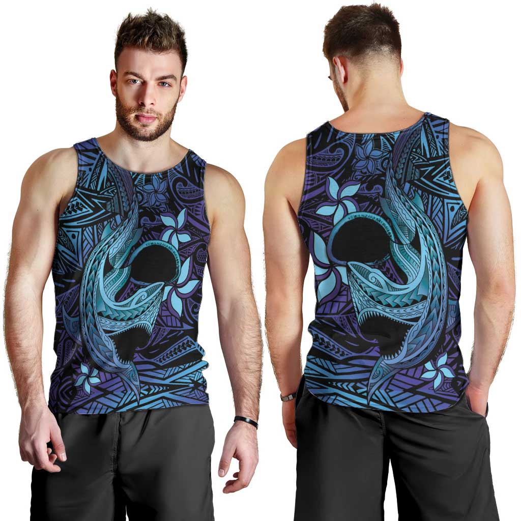 Nukuoro Atoll Men Tank Top Polynesian Shark Tattoo Purple Gradient Vibes LT14 - Polynesian Pride