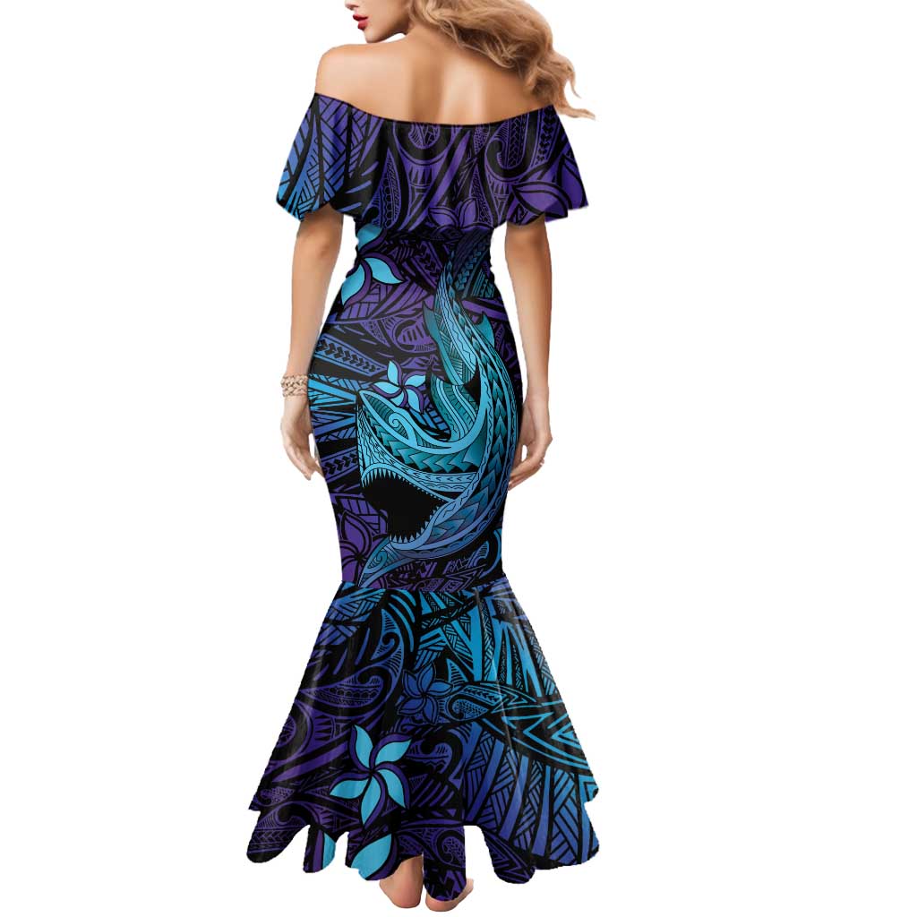 Nukuoro Atoll Mermaid Dress Polynesian Shark Tattoo Purple Gradient Vibes