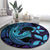 Nukuoro Atoll Round Carpet Polynesian Shark Tattoo Purple Gradient Vibes