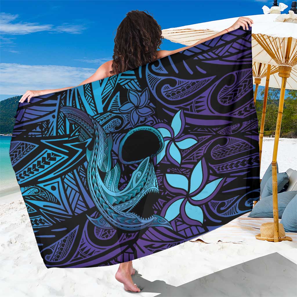 Nukuoro Atoll Sarong Polynesian Shark Tattoo Purple Gradient Vibes