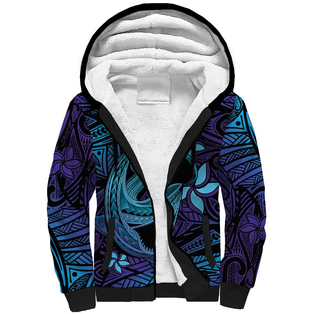 Nukuoro Atoll Sherpa Hoodie Polynesian Shark Tattoo Purple Gradient Vibes LT14 Unisex Purple - Polynesian Pride