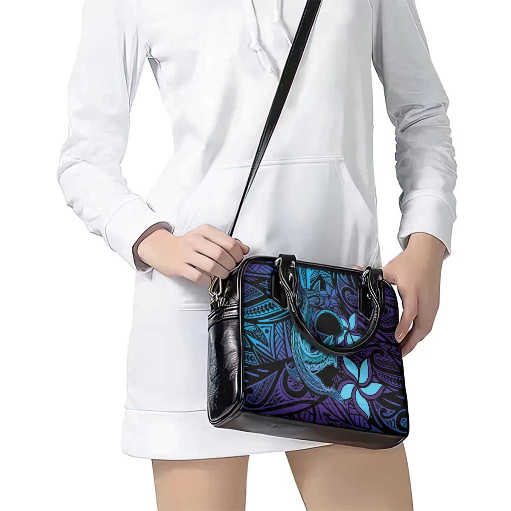 Nukuoro Atoll Shoulder Handbag Polynesian Shark Tattoo Purple Gradient Vibes