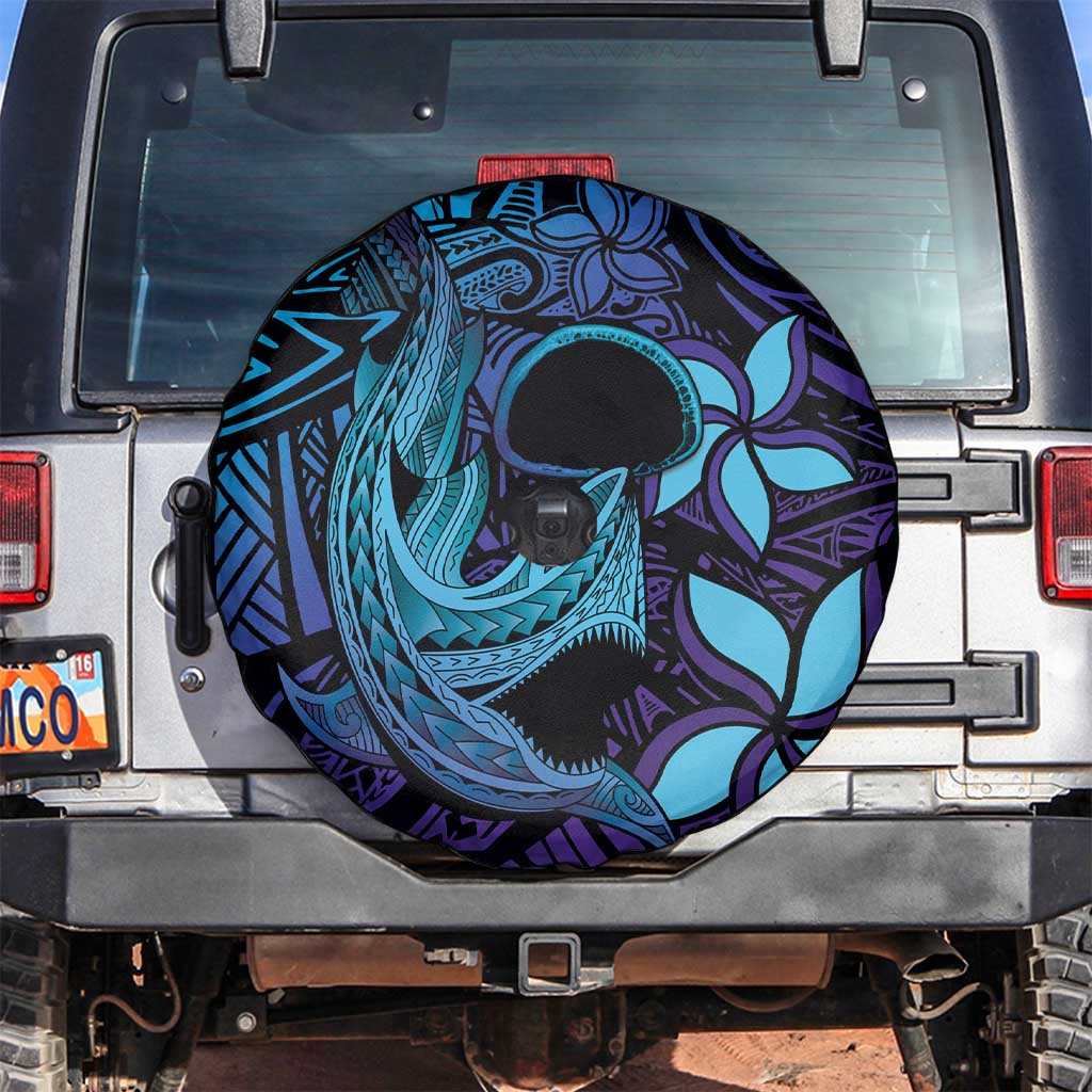 Nukuoro Atoll Spare Tire Cover Polynesian Shark Tattoo Purple Gradient Vibes