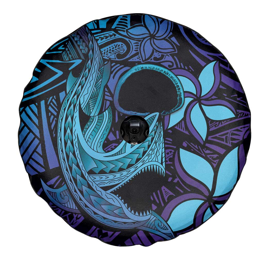 Nukuoro Atoll Spare Tire Cover Polynesian Shark Tattoo Purple Gradient Vibes LT14 - Polynesian Pride