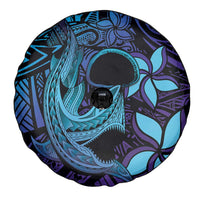 Nukuoro Atoll Spare Tire Cover Polynesian Shark Tattoo Purple Gradient Vibes LT14 - Polynesian Pride