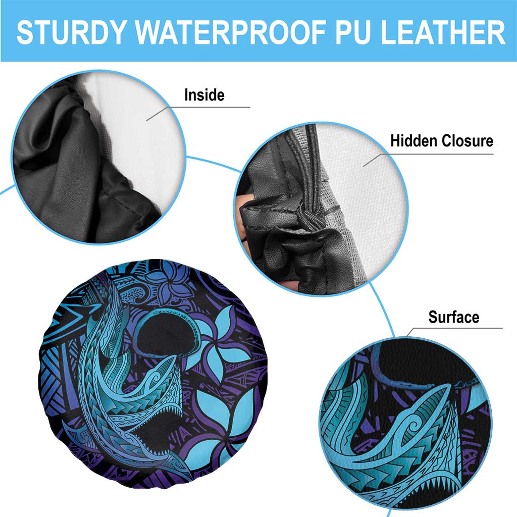 Nukuoro Atoll Spare Tire Cover Polynesian Shark Tattoo Purple Gradient Vibes LT14 - Polynesian Pride
