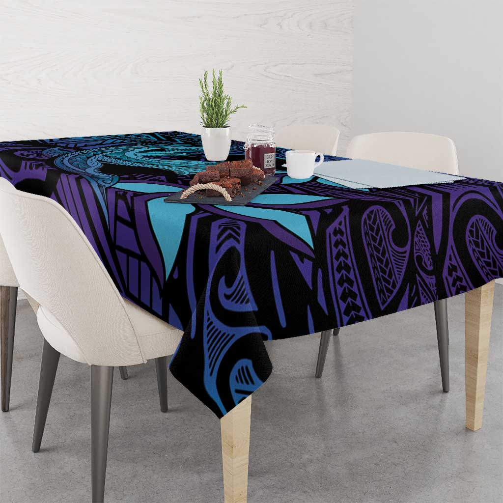 Nukuoro Atoll Tablecloth Polynesian Shark Tattoo Purple Gradient Vibes LT14 - Polynesian Pride