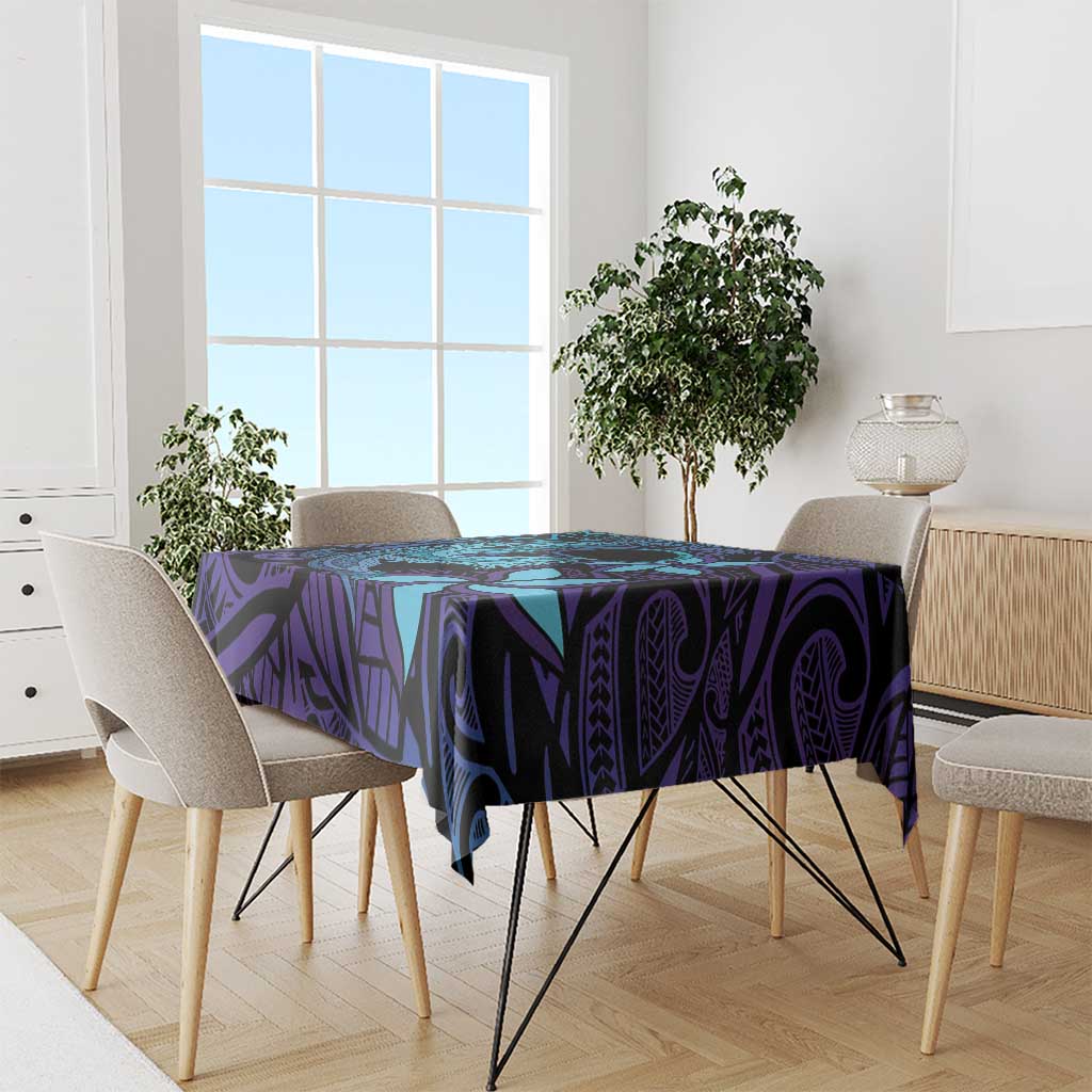 Nukuoro Atoll Tablecloth Polynesian Shark Tattoo Purple Gradient Vibes LT14 - Polynesian Pride