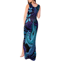 Nukuoro Atoll Tank Maxi Dress Polynesian Shark Tattoo Purple Gradient Vibes LT14 - Polynesian Pride