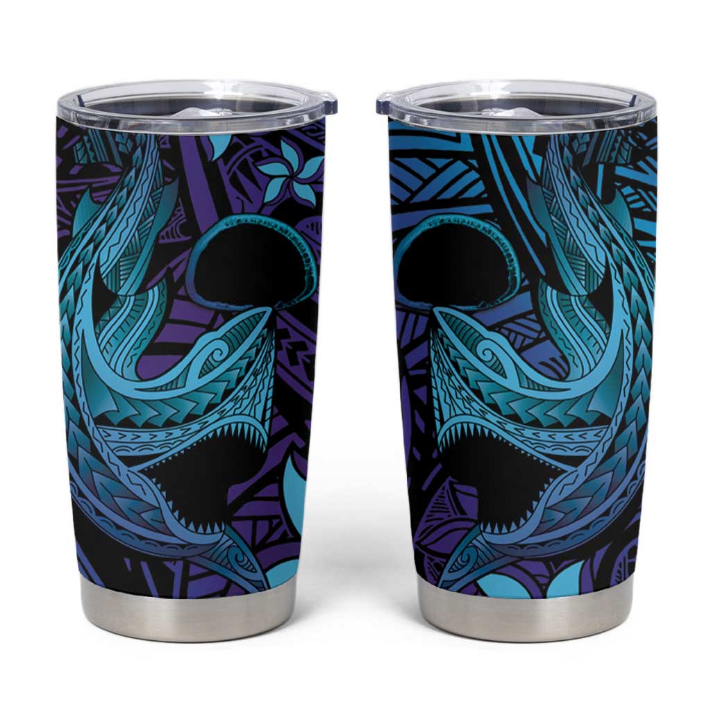 Nukuoro Atoll Tumbler Cup Polynesian Shark Tattoo Purple Gradient Vibes LT14 Purple - Polynesian Pride