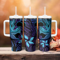 Nukuoro Atoll Tumbler With Handle Polynesian Shark Tattoo Purple Gradient Vibes LT14 - Polynesian Pride