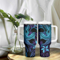 Nukuoro Atoll Tumbler With Handle Polynesian Shark Tattoo Purple Gradient Vibes LT14 - Polynesian Pride