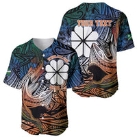 Personalised Kwajalein Atoll Baseball Jersey Polynesian Shark Tattoo Gradient Vibes