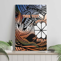 Personalised Kwajalein Atoll Canvas Wall Art Polynesian Shark Tattoo Gradient Vibes LT14 - Polynesian Pride