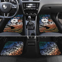 Personalised Kwajalein Atoll Car Mats Polynesian Shark Tattoo Gradient Vibes LT14 Set 4pcs Black - Polynesian Pride