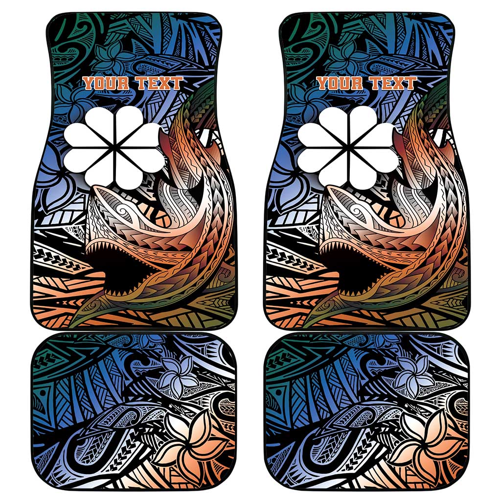 Personalised Kwajalein Atoll Car Mats Polynesian Shark Tattoo Gradient Vibes LT14 - Polynesian Pride