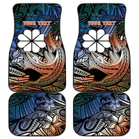 Personalised Kwajalein Atoll Car Mats Polynesian Shark Tattoo Gradient Vibes LT14 - Polynesian Pride