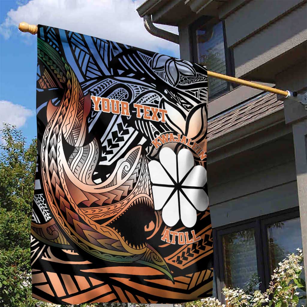 Personalised Kwajalein Atoll Garden Flag Polynesian Shark Tattoo Gradient Vibes LT14 - Polynesian Pride