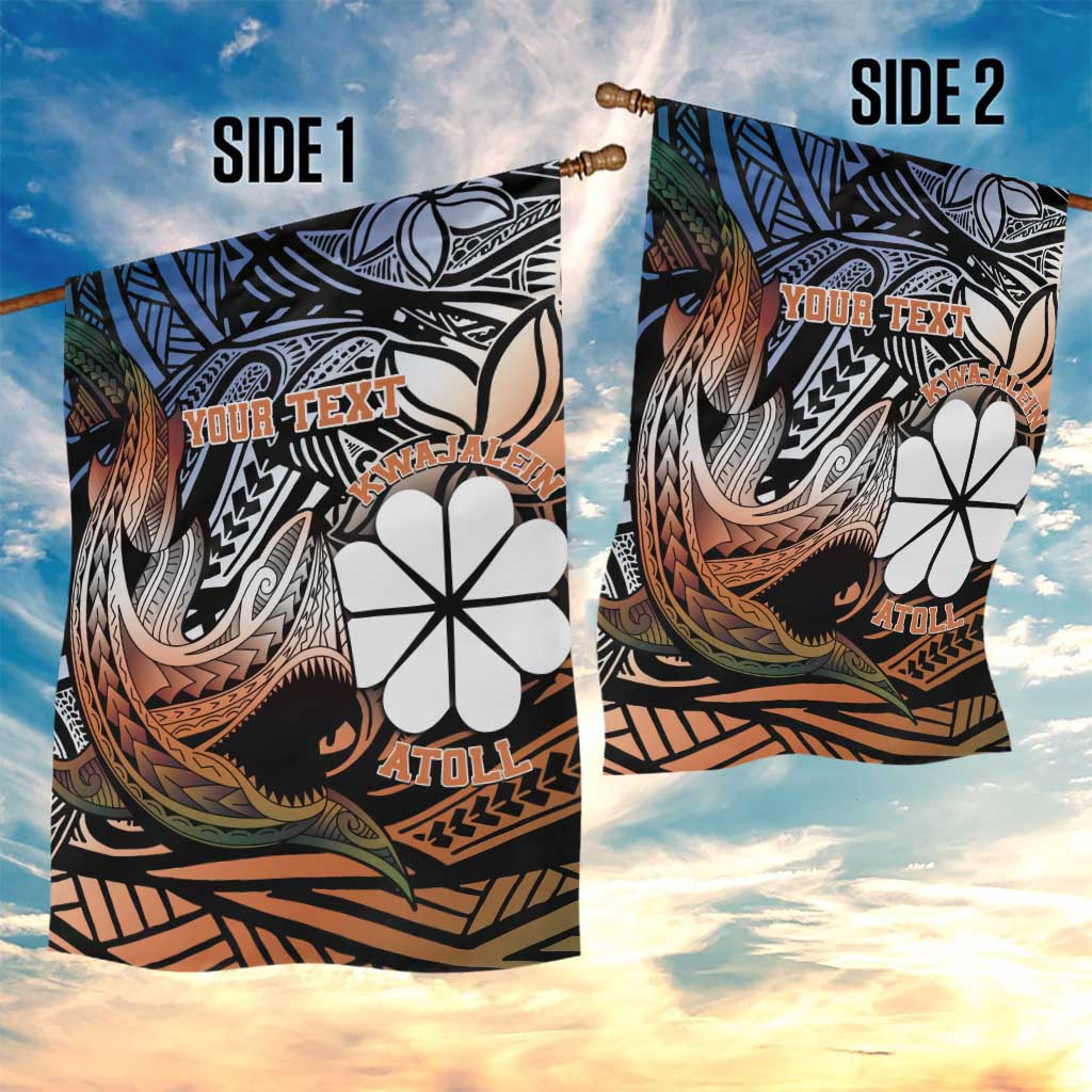 Personalised Kwajalein Atoll Garden Flag Polynesian Shark Tattoo Gradient Vibes LT14 - Polynesian Pride
