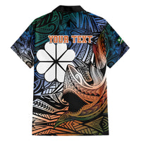 Personalised Kwajalein Atoll Hawaiian Shirt Polynesian Shark Tattoo Gradient Vibes LT14 - Polynesian Pride