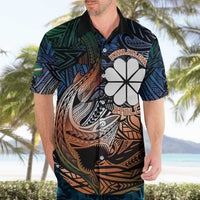 Personalised Kwajalein Atoll Hawaiian Shirt Polynesian Shark Tattoo Gradient Vibes LT14 - Polynesian Pride