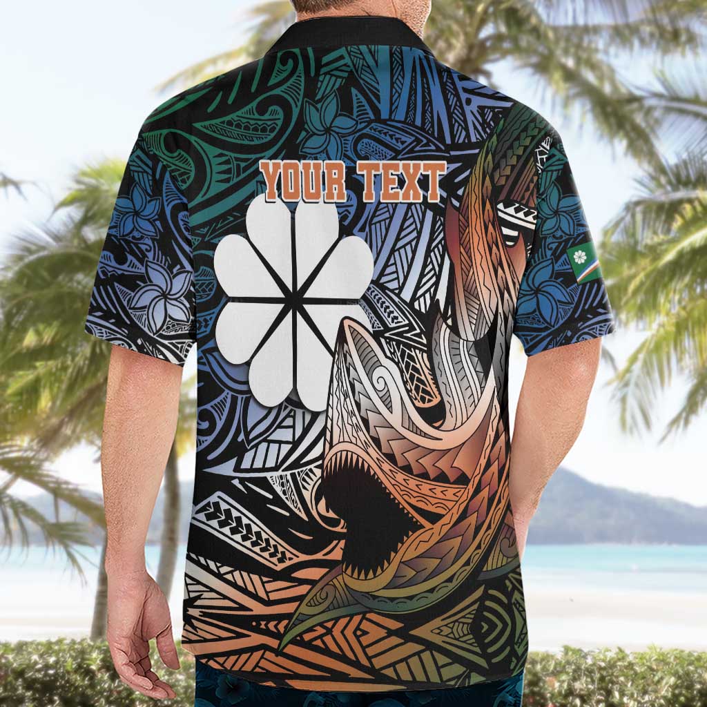 Personalised Kwajalein Atoll Hawaiian Shirt Polynesian Shark Tattoo Gradient Vibes LT14 - Polynesian Pride
