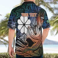 Personalised Kwajalein Atoll Hawaiian Shirt Polynesian Shark Tattoo Gradient Vibes LT14 - Polynesian Pride
