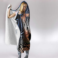 Personalised Kwajalein Atoll Hooded Blanket Polynesian Shark Tattoo Gradient Vibes LT14 - Polynesian Pride