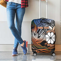 Personalised Kwajalein Atoll Luggage Cover Polynesian Shark Tattoo Gradient Vibes