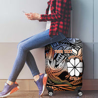 Personalised Kwajalein Atoll Luggage Cover Polynesian Shark Tattoo Gradient Vibes