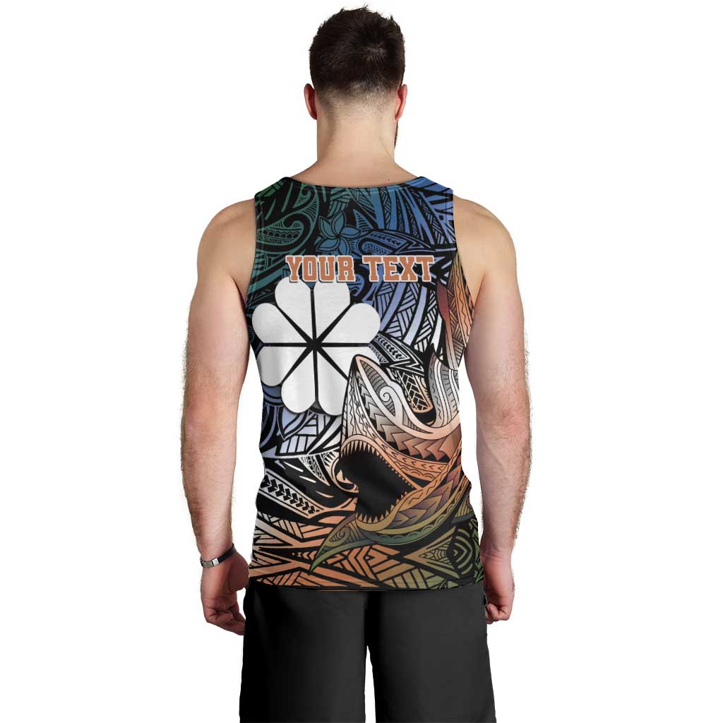 Personalised Kwajalein Atoll Men Tank Top Polynesian Shark Tattoo Gradient Vibes LT14 - Polynesian Pride