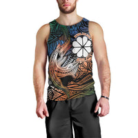Personalised Kwajalein Atoll Men Tank Top Polynesian Shark Tattoo Gradient Vibes LT14 - Polynesian Pride