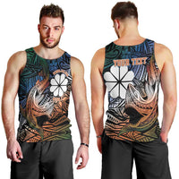 Personalised Kwajalein Atoll Men Tank Top Polynesian Shark Tattoo Gradient Vibes LT14 - Polynesian Pride