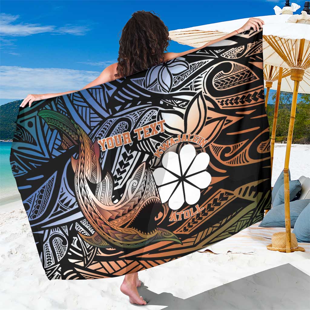 Personalised Kwajalein Atoll Sarong Polynesian Shark Tattoo Gradient Vibes