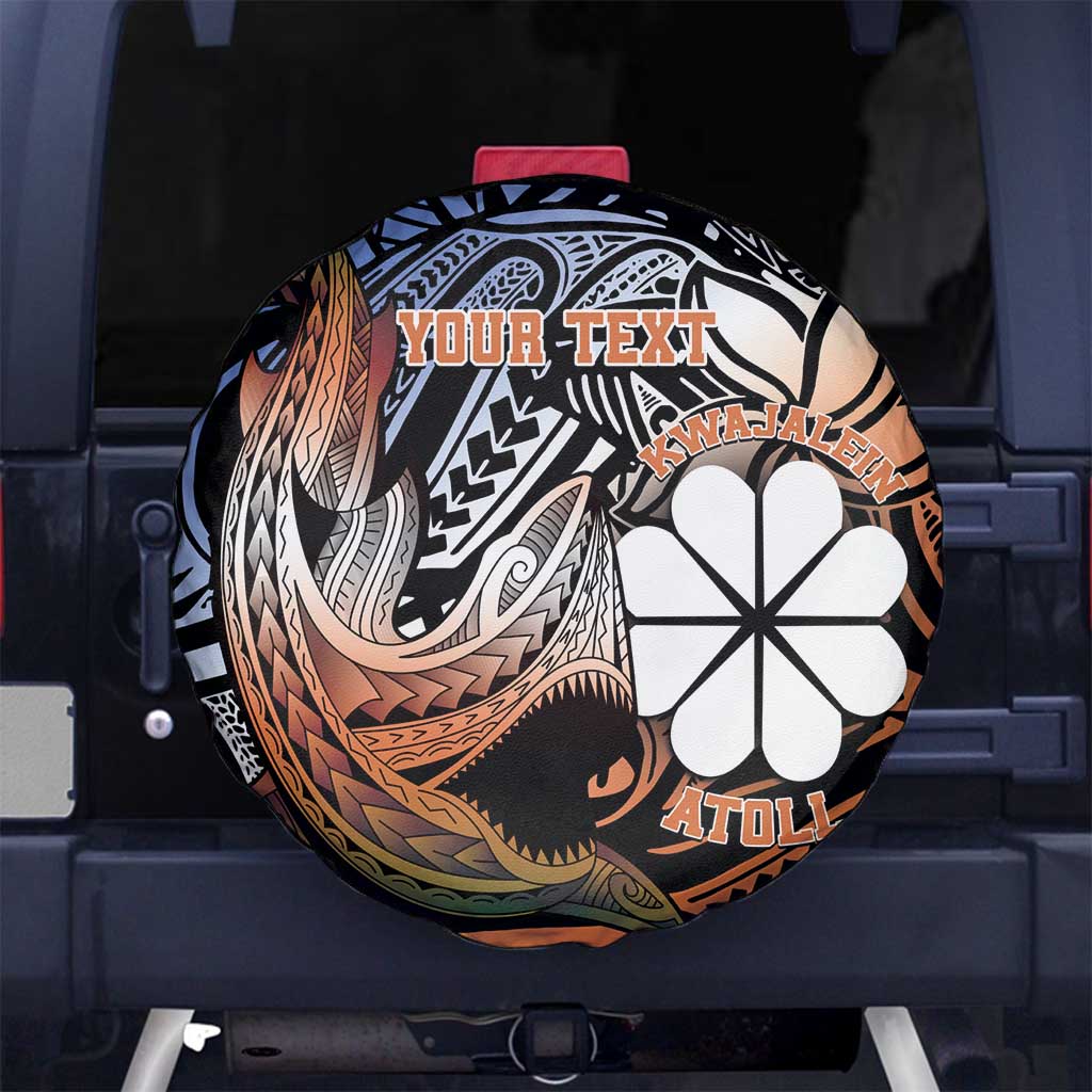Personalised Kwajalein Atoll Spare Tire Cover Polynesian Shark Tattoo Gradient Vibes LT14 - Polynesian Pride