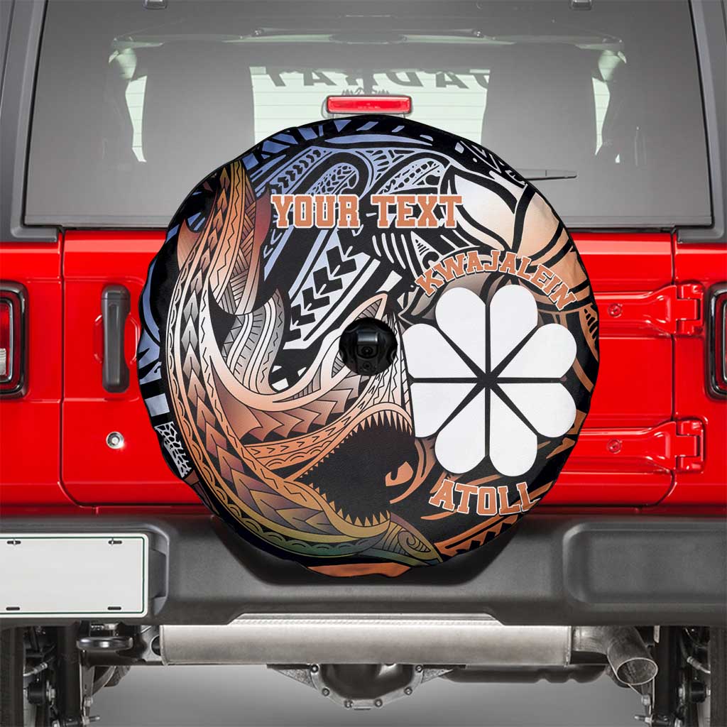 Personalised Kwajalein Atoll Spare Tire Cover Polynesian Shark Tattoo Gradient Vibes LT14 - Polynesian Pride