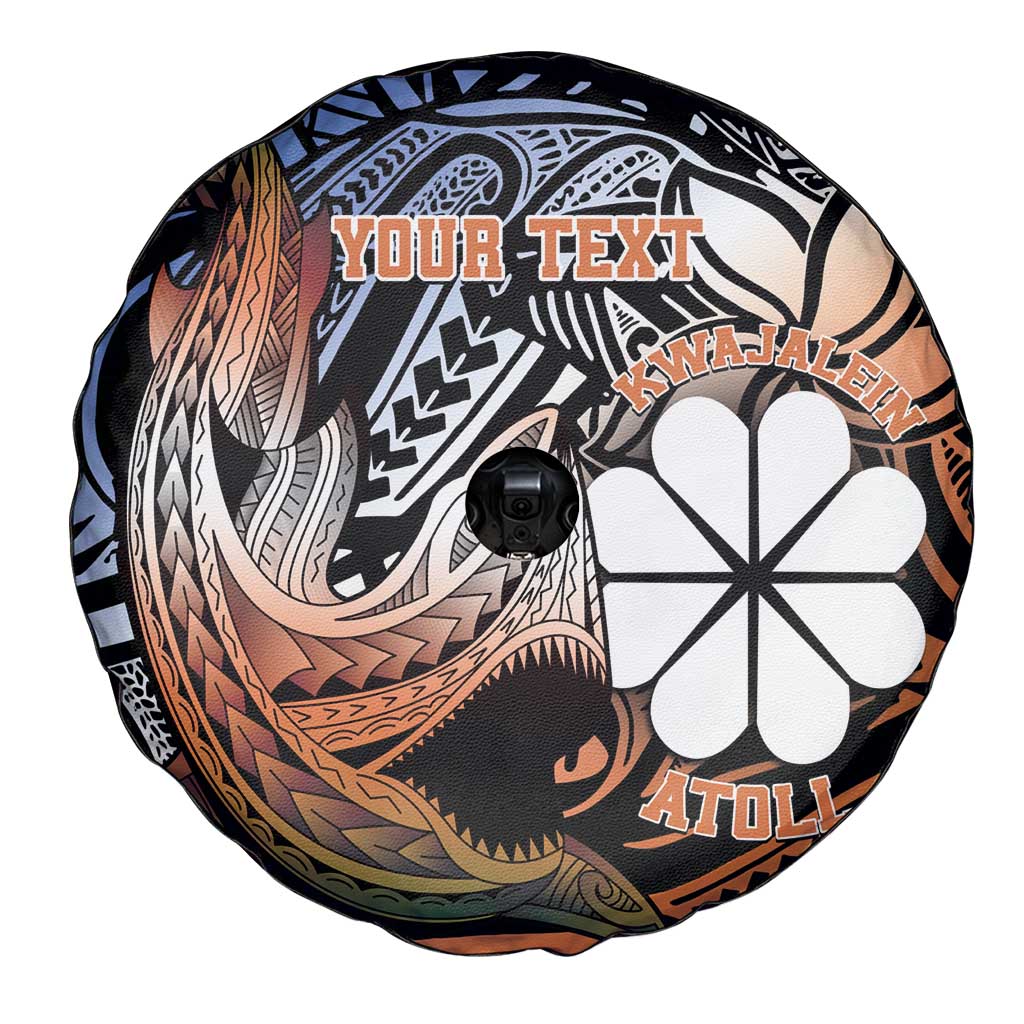 Personalised Kwajalein Atoll Spare Tire Cover Polynesian Shark Tattoo Gradient Vibes LT14 - Polynesian Pride