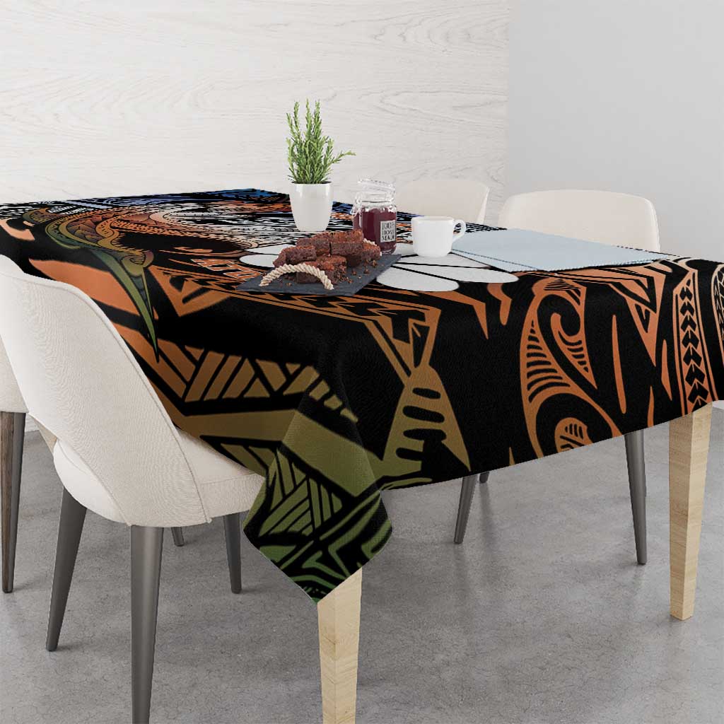 Personalised Kwajalein Atoll Tablecloth Polynesian Shark Tattoo Gradient Vibes LT14 - Polynesian Pride