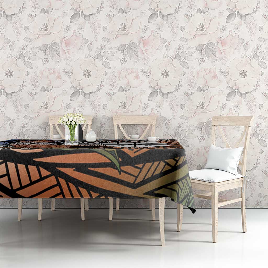Personalised Kwajalein Atoll Tablecloth Polynesian Shark Tattoo Gradient Vibes LT14 - Polynesian Pride