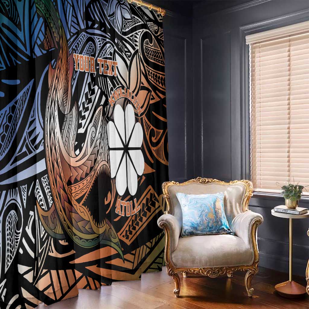 Personalised Kwajalein Atoll Window Curtain Polynesian Shark Tattoo Gradient Vibes LT14 - Polynesian Pride